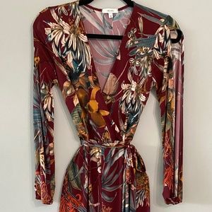 Floral (70's inspired) Lightweight Belted Jumpsuit